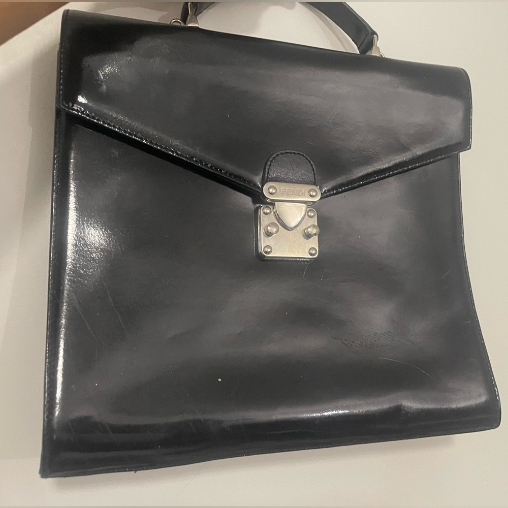 Rare Fendi Leather Satchel Briefcase Business Bag